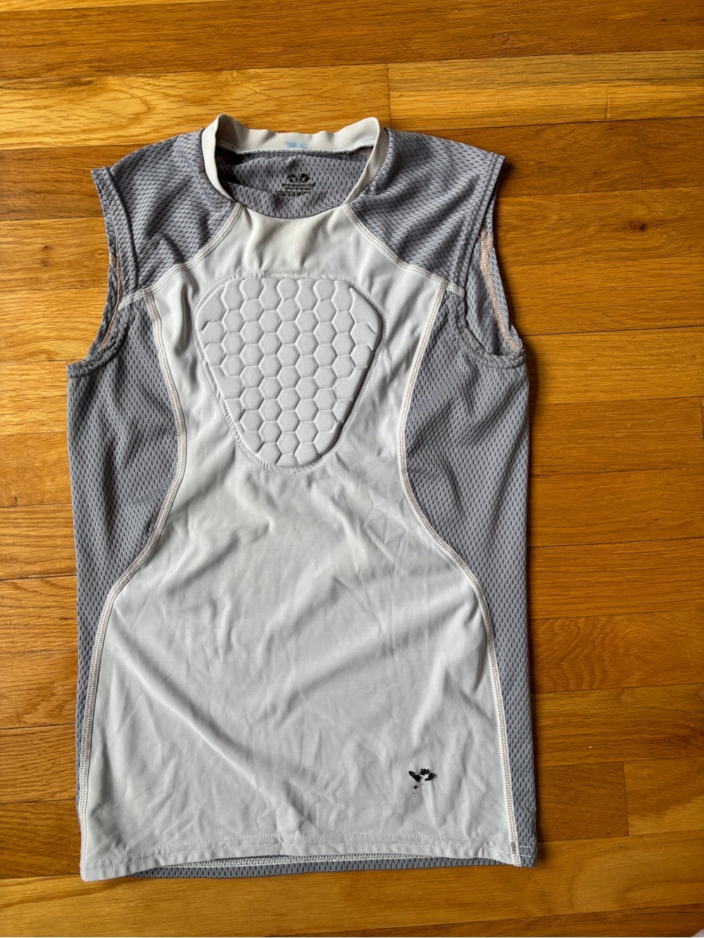 Youth Sleeveless Protective chest guard Sports Shirt - White & Gray